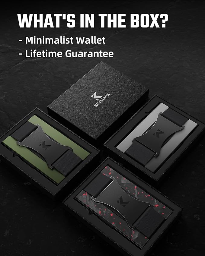 Metal Wallet for Men Minimalist Pop Up RFID Blocking Front Pocket Wallet Cash Strap for Men