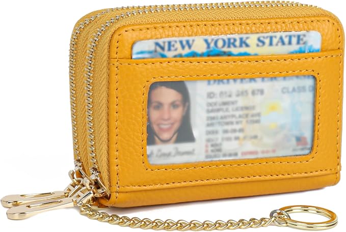 imeetu Rfid Credit Card Holder,Genuine Leather Businese Card Case,Rfid Blocking Wallet for Women & Men