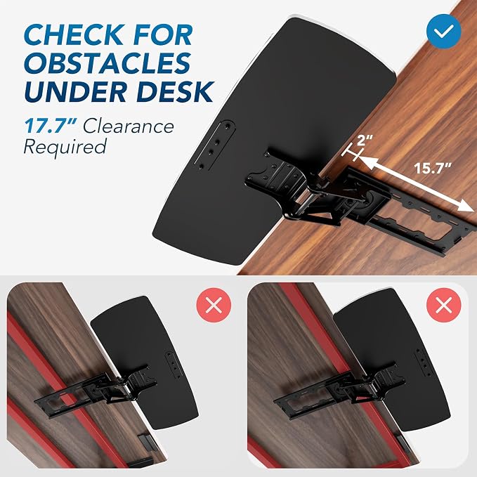 AX WABER Keyboard Tray Under Desk with Storage Drawer, Height Adjustable Keyboard Tray Slide Out 360° Swivel Tilt, Ergonomic Under Desk Mount Keyboard & Mouse Holder for Gaming Home Office, Vintage