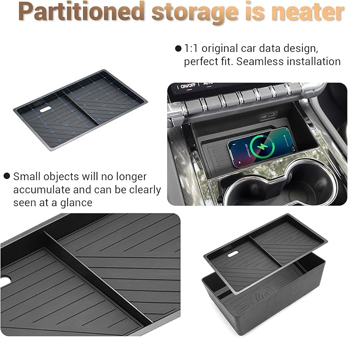 Double-Layer 2026 GMC Yukon Organizer Center Console Organizer for 2025 2026 GMC Yukon (Elevation/AT4) Center Console Tray Middle Console Storage Tray Arm Rest Organizer for 2026 Yukon XL Accessories