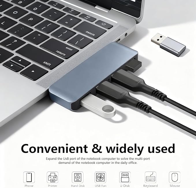 USB 3.0 Hub | Premium USB hub for Laptops Cable-Free Plug-and-Play Design, USB Splitter Seamlessly Integrated with Your Device Wide Compatibility with Laptops, Desktops and Most USB-Enabled Devices