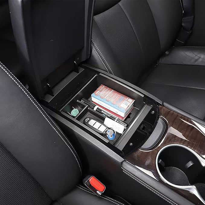 Gah Q50 Car Armrest Box compatible with Infiniti Q50 2014 2015 2016 2017 2018 2019 2020 2021 Central Secondary Q50L Storage Glove Container Insertion Tray Organizer