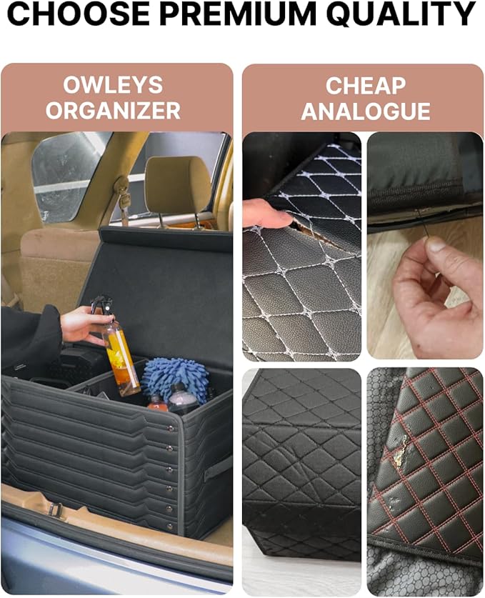 Owleys Trunk Organizer for Toyota Tacoma Gifts for Men – Premium Truck Accessories Organizer for 2000–2025 Models – Car Storage Box for Back Seat, Bed & Console – Highway 21