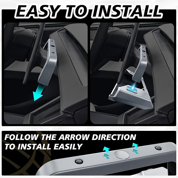 BestEvMod for 2026+ Tesla Model Y Juniper/2026 2025 2024+ Model 3 Highland Upgrade Under Screen Storage Strong Magnet Install No Tape Needed with Protective Edge for Screen Corners OEM Design