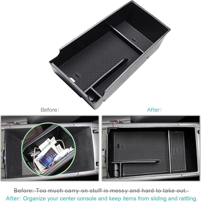 CDEFG for 2025 2026 Kia K5 Console Organizer: Center Console Insert ABS Black Material Armrest Organizer Tray Secondary Storage Box Compatible with 2021-2026 Kia K5 Accessories