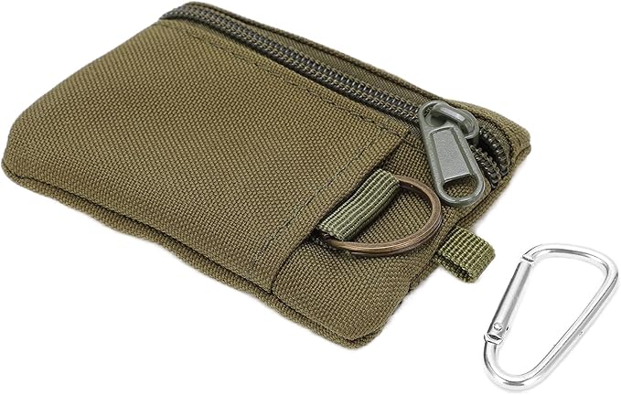 Mini Size EDC Utility Pouch Bags, Molle Pouch with Carabiner, EDC Pocket Organizer, Mini Molle Pouch Wallet for Biking Camping
