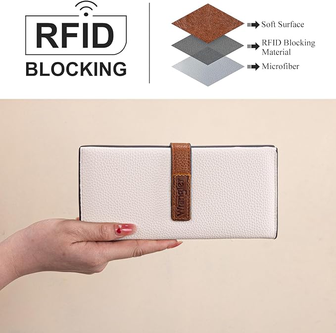 Montana West X Wrangler Wallets Women RFID Blocking Bifold Wallets, Card Cases & Money Organizers Clutch Wallet