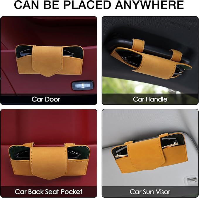COOLYOUTH Sunglass Holder for Car Visor Car Sunglass Holder Glasses Holder with Clip Car Accessories for Women Men