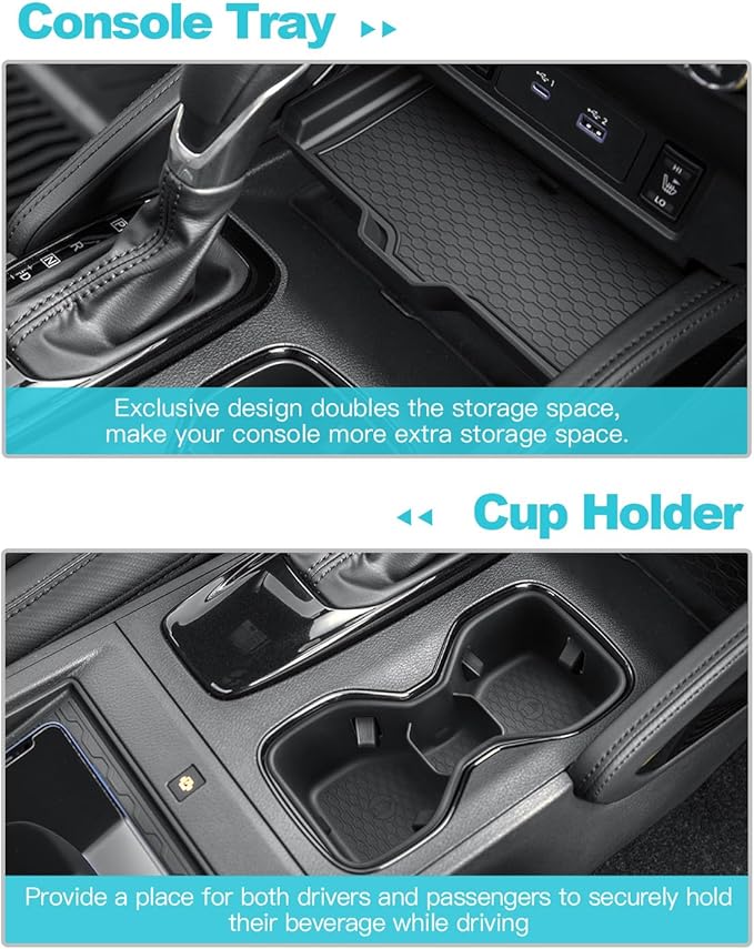CDEFG 2Pcs for 2025 Nissan Frontier Center Console Organizer for 2022-2025 Nissan Frontier Accessories Middle Console Storage Box Cup Holder