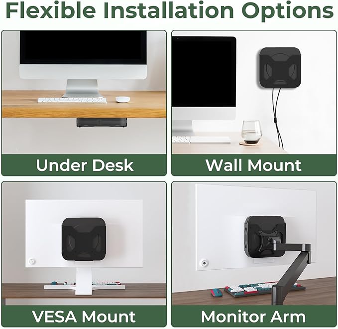 Only for Mac mini M1 / M2 Mount, Attach to Monitor Arm, Wall/ VESA/ Under Desk Mount for Mac mini M2 2023, Space Saving Bracket with Cable Management Straps