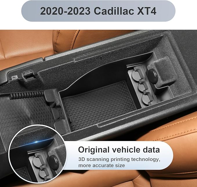 SKTU Compatible with 2023 2024 2025 Cadillac XT4 Center Console Organizer for 2020 2021 2022 2023 2024 2025 Cadillac XT4 Accessories Insert ABS Materials Tray 2024 2025 XT4 Armrest Storage Box