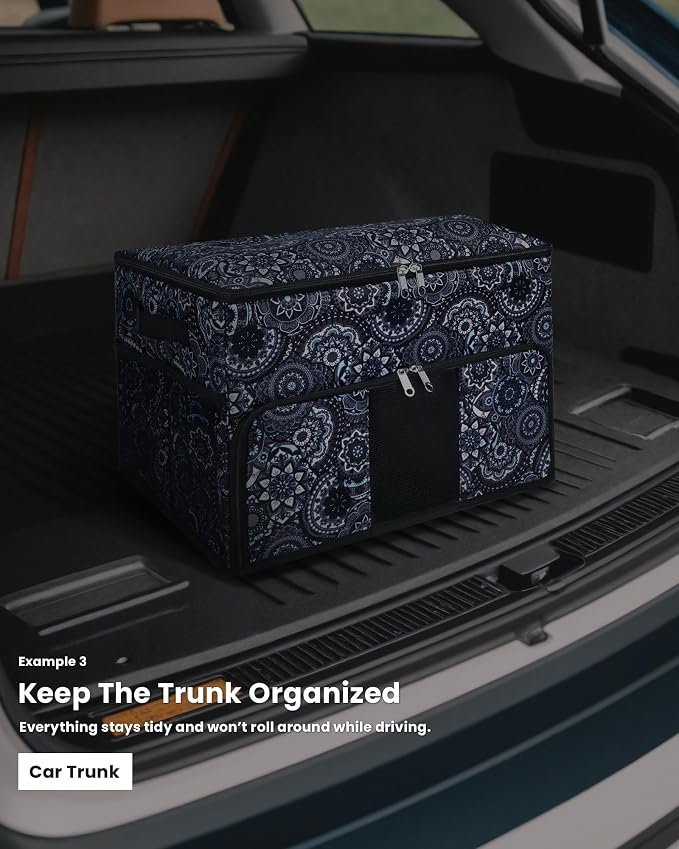 Golf Trunk Organizer for Golf Shoes Clothes Gloves Hats Large Collapsible Golf Storage Box with 4 Dividers Water-Resistant Golf Shoe Bag for 2 Pair of Shoes Golfing Accessories for Men Women Golfers