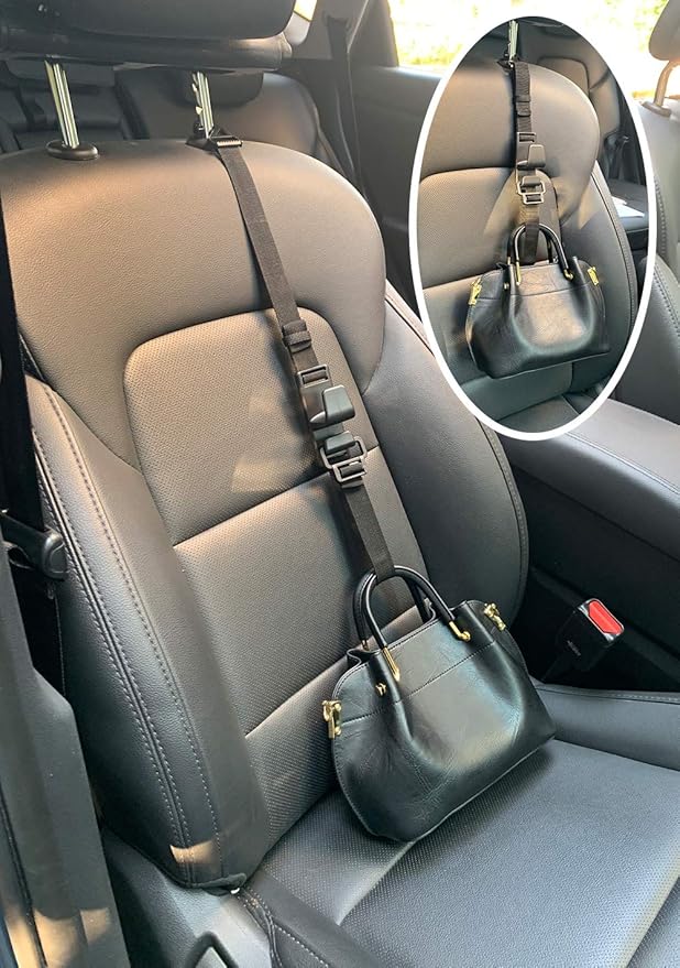 4-Pack Headrest Hooks for Car Universal Interior Auto Vehicle Back Front Seat Hanger Holder Organizer for Handbags Purses Coats and Grocery Bags