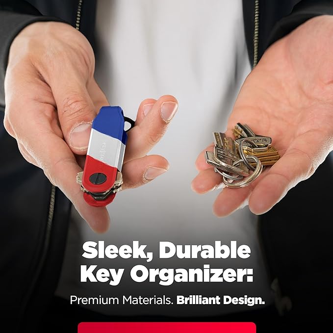 KeySmart Loop - Keychain Key Holder, FKM Silicone Compact Key Organizer for Key Chain, Clutter-Free Compact EDC Key Chains