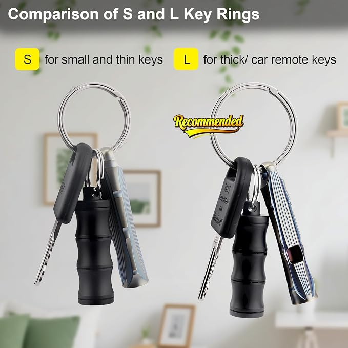 Titanium Key Rings Heavy Duty Side Push Split Key Chain Rings for Key Carabiner Quick Release Keychain
