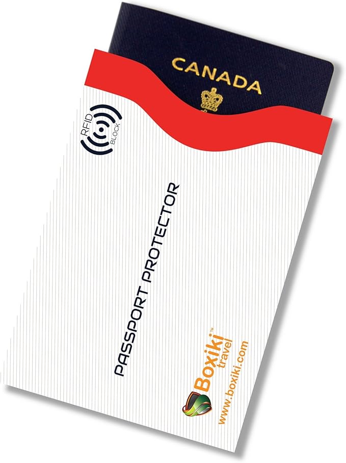 Boxiki Travel Set of 15 RFID, Set with Color Coding | Identity Theft Prevention RFID Blocking Envelopes and Passport Covers (White Collection)