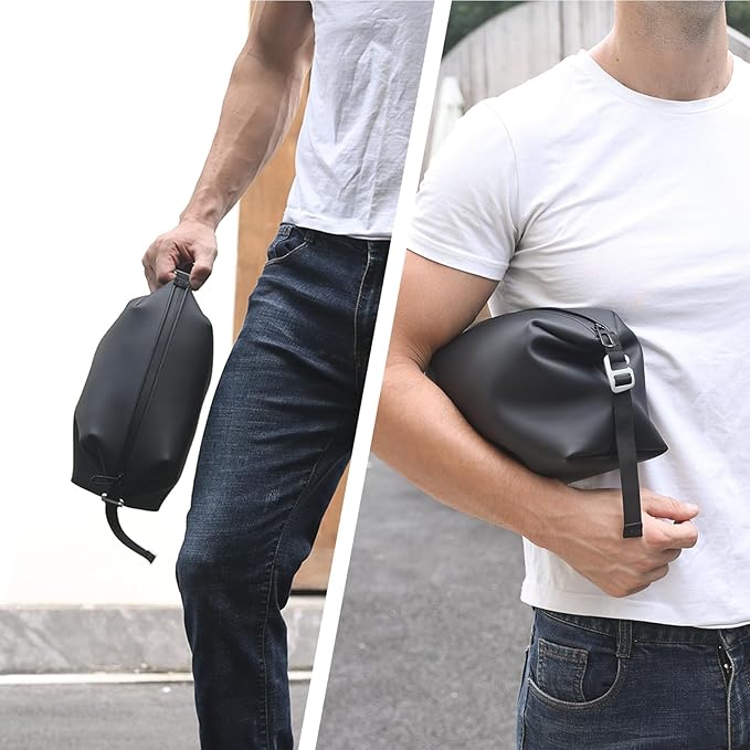 6"x 9.84" 4.5L Large Silicone Toiletry Bag,Waterproof Leakproof Foldable Travel Organizer,Dopp Kit Alternative for Men & Women,Grey