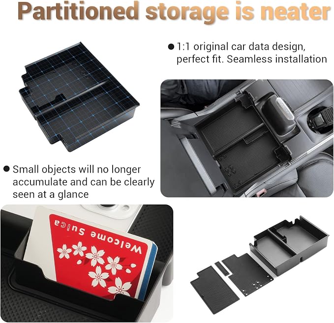 2025 2026 Ford Expedition Center Console Tray Armrest Tray Organizer for Expedition Accessories (Active/Platinum/Tremor/King Ranch) Middle Console Storage Center Console Insert Tray Arm Rest Organizer