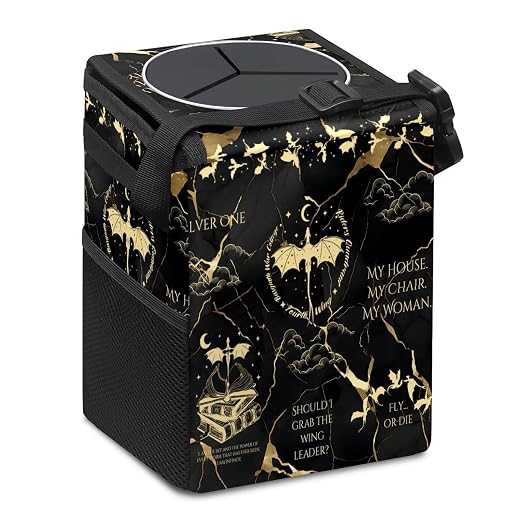 Fourth Wing Car Trash Can with Lid Collapsible Reusable Waterproof Car Garage Bag,Automotive Garbage Can,Car Accessories Interior Car Organizer