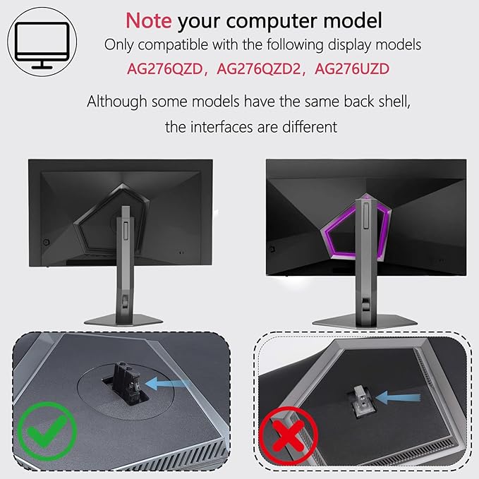 AG276QZD2 VESA Mount Adapter Compatible with AOC Agon Series Monitor（Fits AG276QZD,AG276QZD2,AG276UZD）â€?75x75 to 100x100 Wall Mount Bracket
