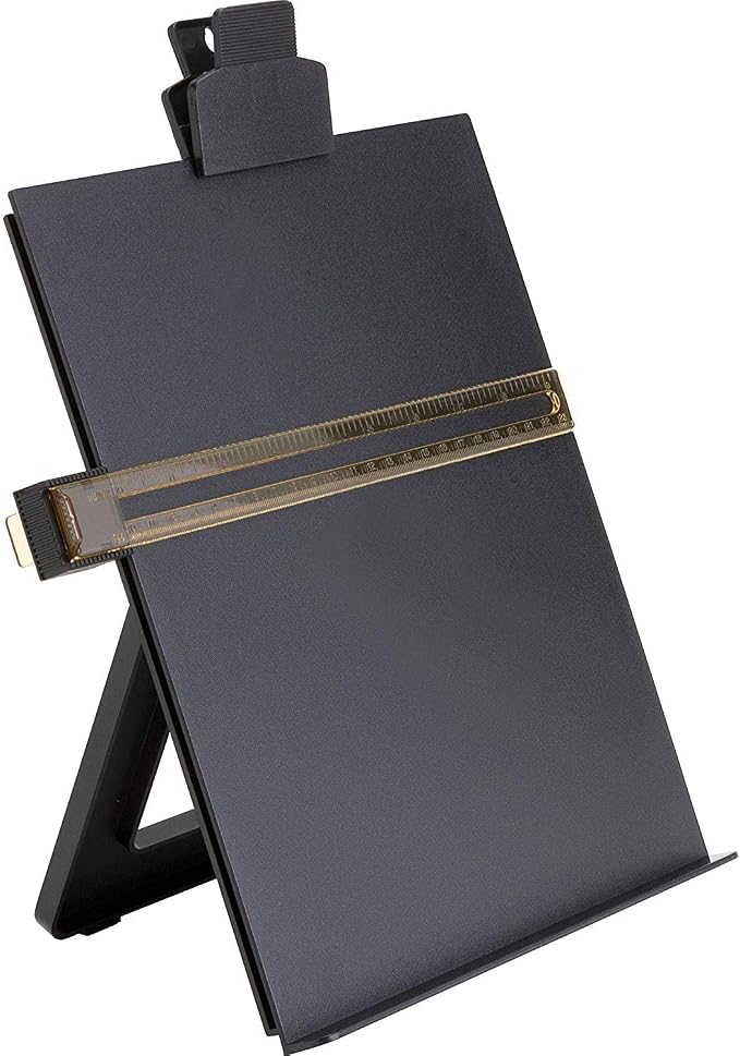 Business Source Easel Document Holders, Adjustable, 10-3/8 x 2-1/4 x 12-1/2 Inches, Black (BSN38952)