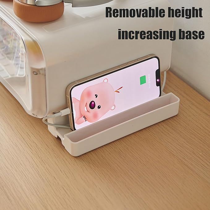 WMM Monitor Stand Riser, Computer Monitor Stand with Drawer and Display Minifigures, Computer Desktop Stand with Lights, Removable Elevated Structure, Compatible with Computers, Desktops, and Laptops