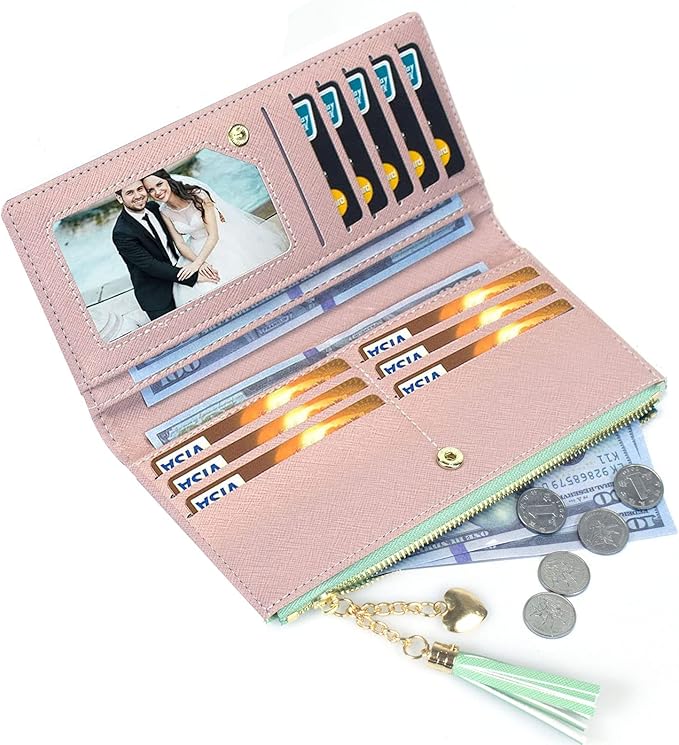 Valentoria Womens Wallet Cute Elegant Long Slim Card Holder Case Minimalist Coin Purse Thin Tassels Zip Clutch Wallets for Girls Ladies | Cute, Elegant, Long, Slim, Case, Minimalist