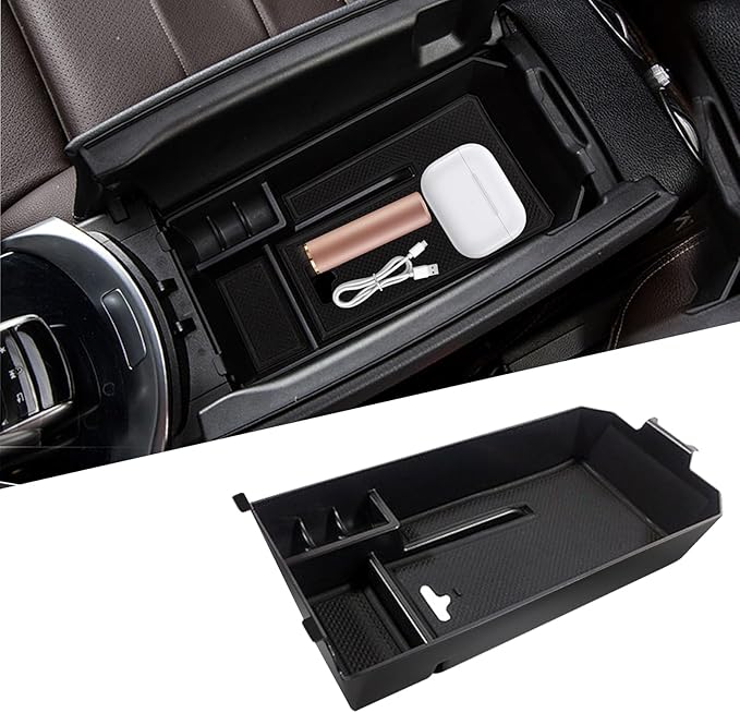 TTCR-II Compatible with Mercedes Benz C Class W205 Center Console Organizer 2015-2021 (Sedan & Coupe Only), for GLC W253 Console Organizer Tray 2016-2022, for GLC Coupe Middle Storage Tray 2016-2023