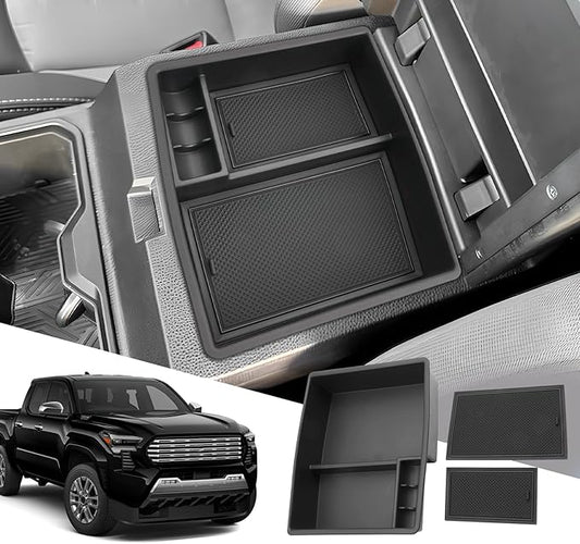 SXCY for 2024 2025 2026 Toyota Tacoma Center Console Organizer for 2024 2025 2026 Toyota Tacoma Accessories Console Tray 2024-2026 Tacoma Console Organizer 2024-2026 Tacoma Limited Accessories Black
