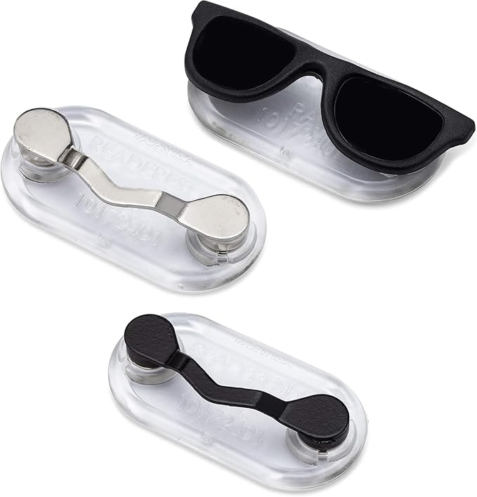 Readerest Magnetic Glasses Holder (3 Pack), Magnet Clip for Readers, Sunglasses & Work Badges for Men & Women, USA Made
