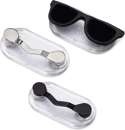 Readerest Magnetic Glasses Holder (3 Pack), Magnet Clip for Readers, Sunglasses & Work Badges for Men & Women, USA Made
