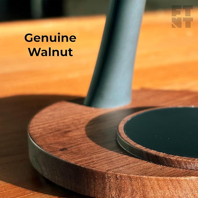 ZenStand Magnetic Wireless Charger, Compatible with iPhone & Apple Watch, Compatible with MagSafe, Walnut Wood Design, 15W Max, Soft-Touch, Wireless Charging Station (Bundle with 30W Adapter & Cable)