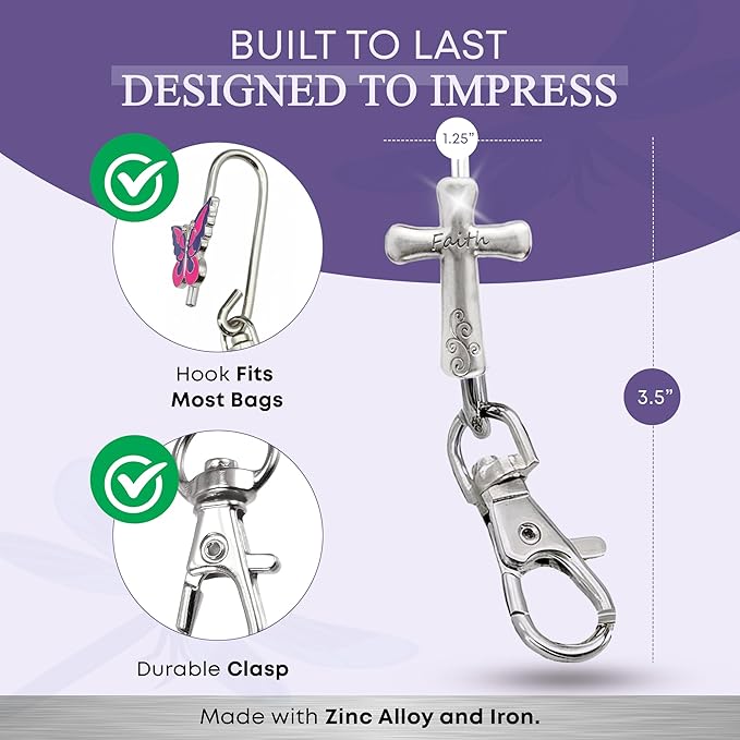 Women’s Bag Charm Key Finder, Car Keychain Hook, Cute Purse Organizer & Tote Bag Accessories, Gifts for Mom - Original
