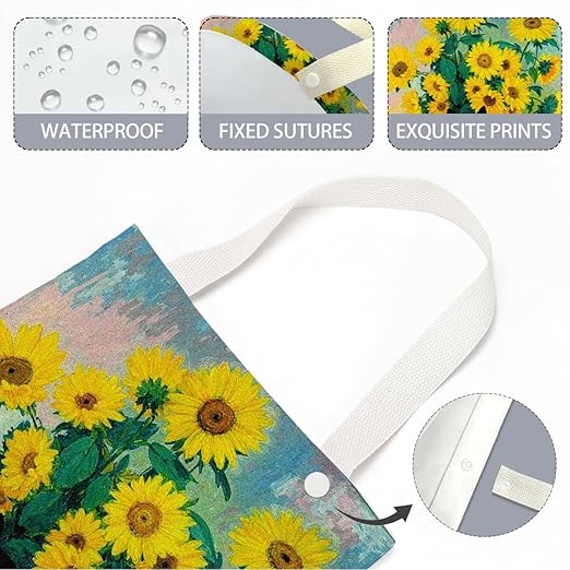 Black Cat Car Trash Bag, Car Trash Bag Hanging, Waterproof Cars Back Seat Hanging Organizer and Storage Trash Bags for Vehicle Travelling Camping Sunflowers Decor