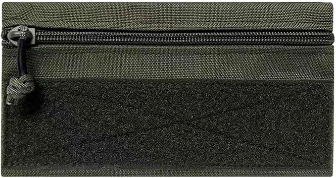Tactical Admin Zipper Pouch with Hook and Loop, Carry On Bag Insert EDC Organizer Utility Storage Pocket Wallet for Snack Backpack Accessories Chest Ring