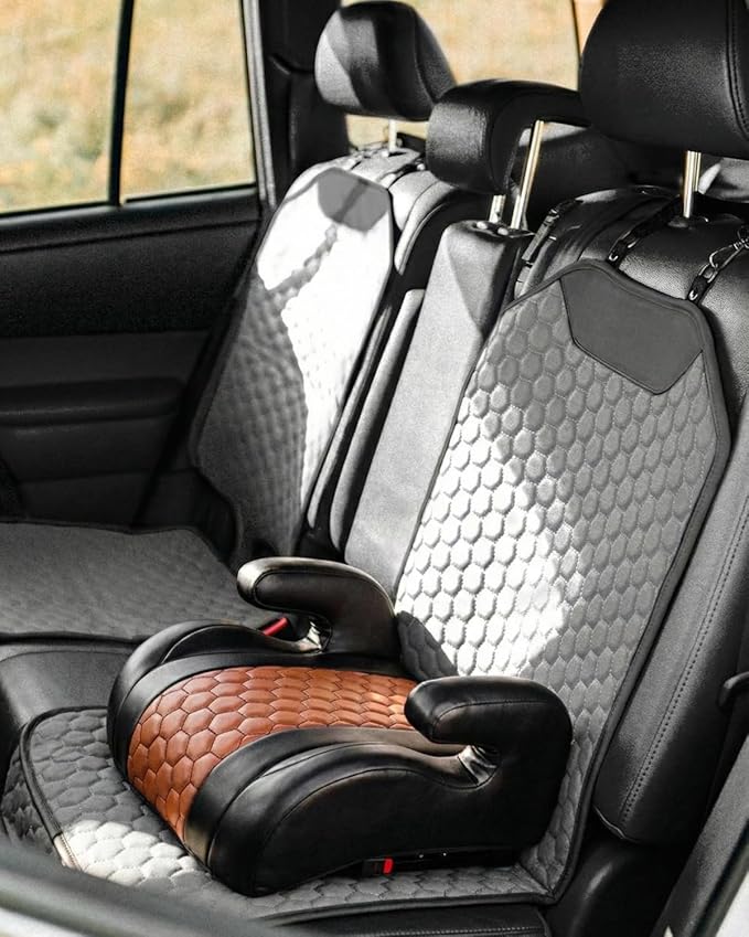 Owleys Premium Leather Car Seat Protector for Child Car Seat Cover from Dirt Scratches (Gray)