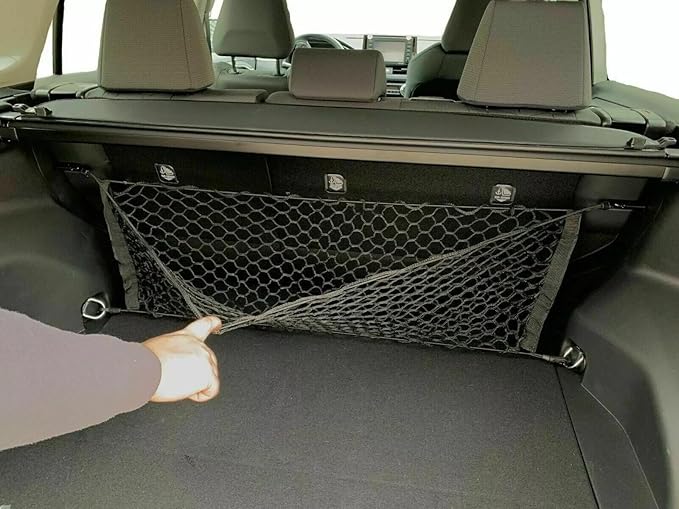 Trunk Organizer Cargo Net for Toyota RAV4 2019–2025 – Envelope Style Cargo Net for SUV – Premium Mesh Elastic Car Trunk Organizer Vehicle Carrier Storage – Compatible with RAV4