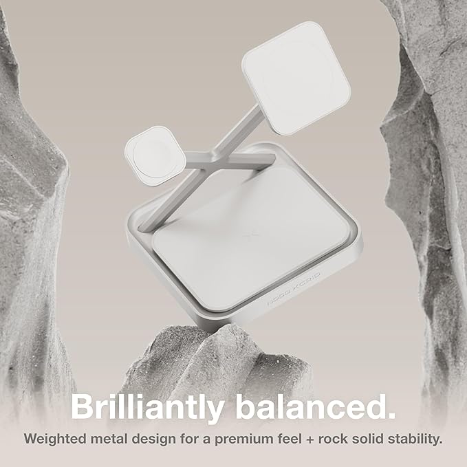 NOCO XGrid XDS3: 3-in-1 Wireless Charging Stand – Charging Station for iPhone, Apple Watch, and AirPods – MagSafe Compatible, Qi2 Certified – Includes 45W USB-C Wall Charger and 6.5-Foot USB-C Cable