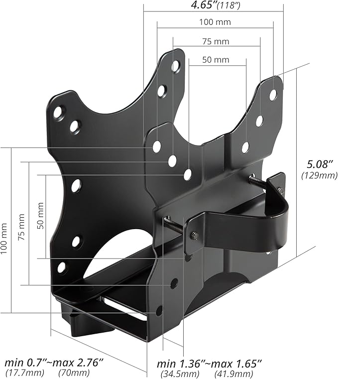 AVLT Thin Client VESA Mount for Intel NUC Mini PC Up to 2.76" Thick - Compatible with Monitor Back, Monitor Arm Stand, Pole or Under Desk