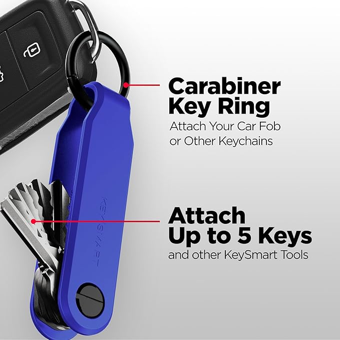 KeySmart Loop - Keychain Key Holder, FKM Silicone Compact Key Organizer for Key Chain, Clutter-Free Compact EDC Key Chains