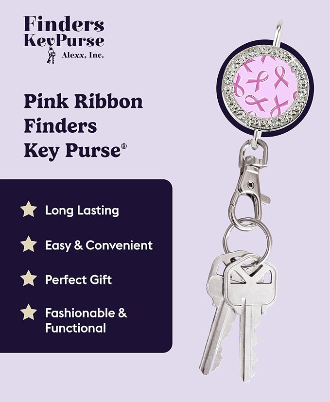 Women’s Bag Charm Key Finder, Car Keychain Hook, Cute Purse Organizer & Tote Bag Accessories, Gifts for Mom - Bling