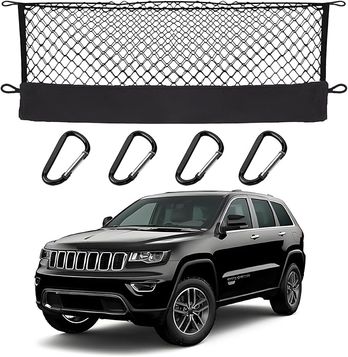 Envelope Style Cargo Net Compatible with Jeep Grand Cherokee 2011-2021, Grand Cherokee WK (Not fit for WL) New 2026 2025 2024 2023 2022 Trunk Car Rear Tailgate Touring Netting