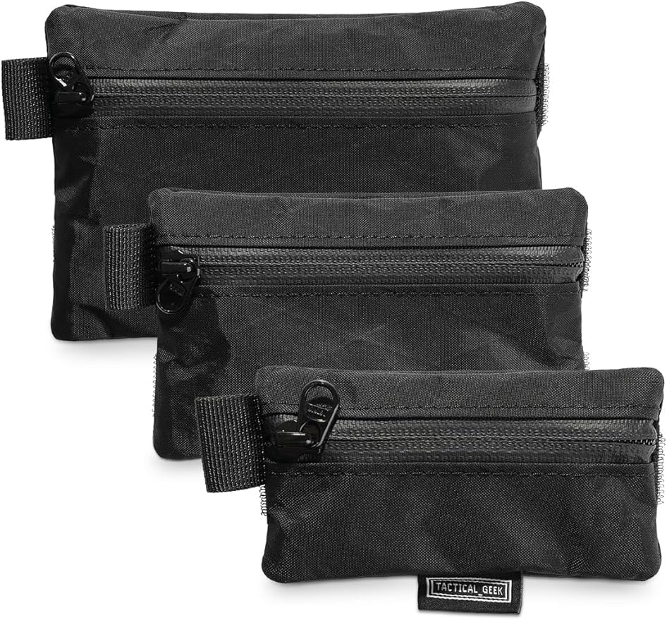 TACTICAL GEEK Storage A5 EDC Storage Pouch Set, Molle EDC Gadget Pouch, Multi-Functional Utility Small Tool Pocket for Daily Carry (Light Black)