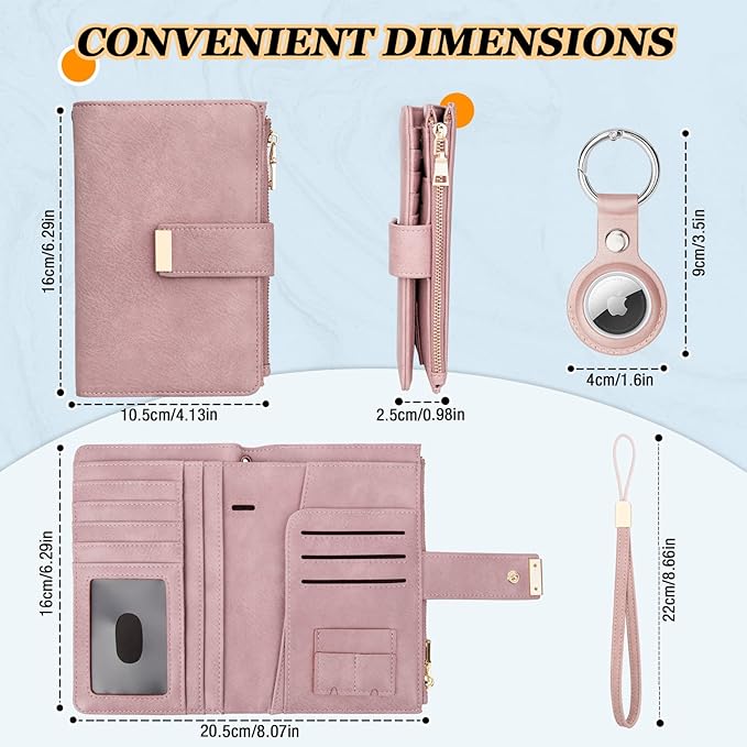 HUANLANG Passport Holder with Airtag for Women/Men, Airtag Passport Wallet for Travel Leather Passport Holder RFID Blocking,Travel Passport Walelt with Credit Card Holder
