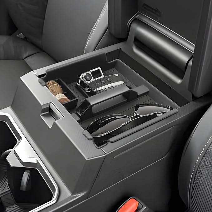 2025 2026 4Runner Center Console Organizer for Toyota 4Runner (All Trims), with Small Handle&Coin Holder, Durable ABS Plastic Console Tray Insert 2026 2025 4Runner Interior Accessories