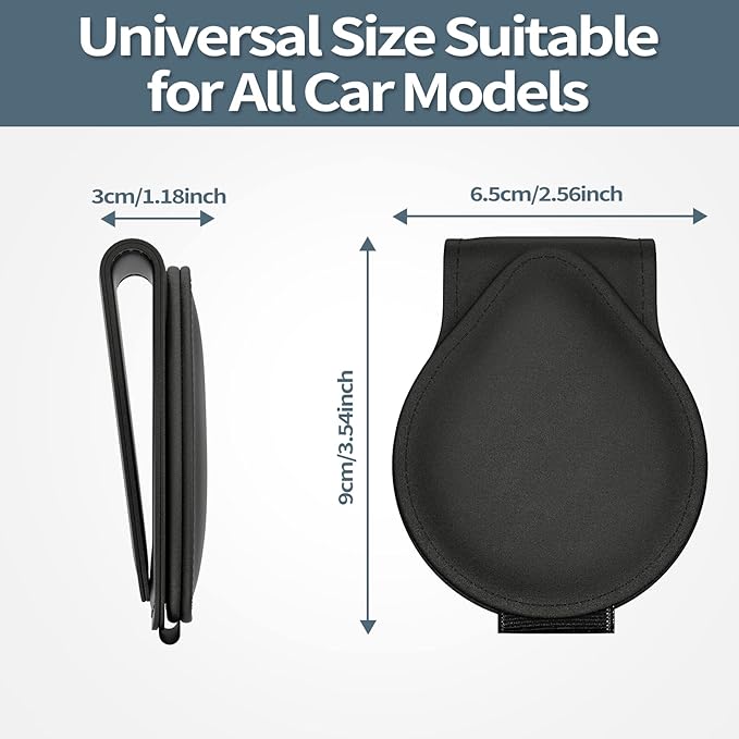 MoKo Sunglass Holder for Car, Leather Magnetic Sunglasses Holder for Car Sun Visor,Ticket Card Clip Sunglasses Mount Accessories for All Car Models, 2 Pack Black