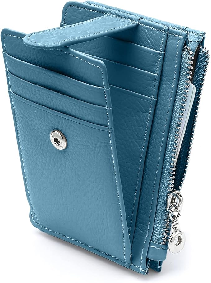 Slim Wallet for Women Genuine Leather Card Holder Thin Womens RFID Blocking Small Wallets