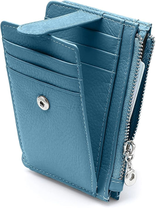 Slim Wallet for Women Genuine Leather Card Holder Thin Womens RFID Blocking Small Wallets