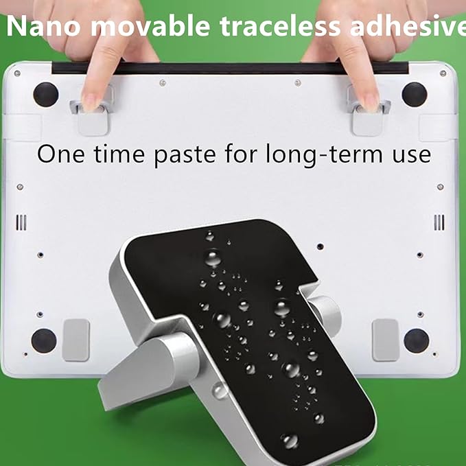 2 Pcs Laptops Stand, Portable Computer Keyboards Stand for Desk, Self-Adhesive Invisible Laptops Feet Foldable Laptops Stand for 10-15.6??Laptops, Black