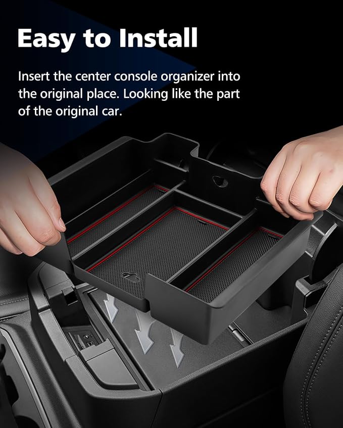 FIILINES Center Console Organizer Tray for Chevrolet Silverado/GMC Sierra 1500 2019-2022 and Silverado/Sierra 2500HD 3500HD 2020-2023 Accessories (Full Console Bucket Seats ONLY)